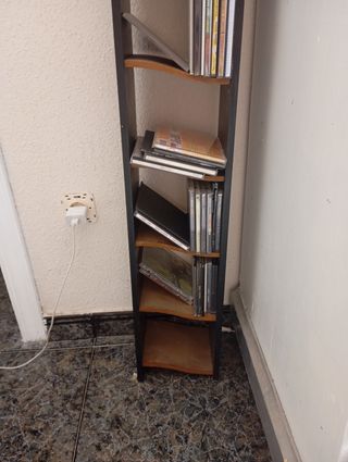 Estanteria CD - Madera negra y marrón
