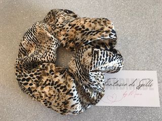 Scrunchie leopardato beige e marrone