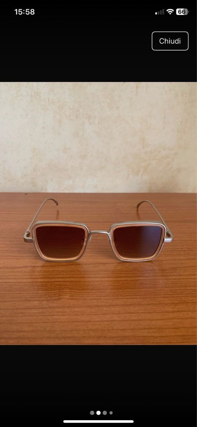 Occhiali da sole PANTHOS - Marroni Argento