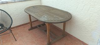 Mesa teka ovalada terraza