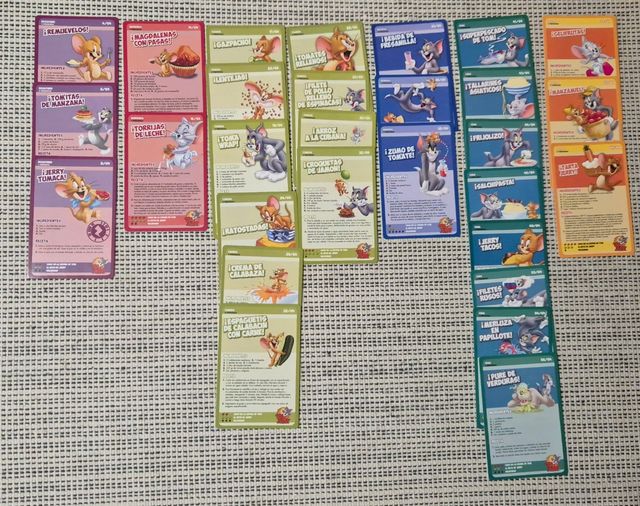 Lote 29 cartas del libro de recetas de Tom y Jerry