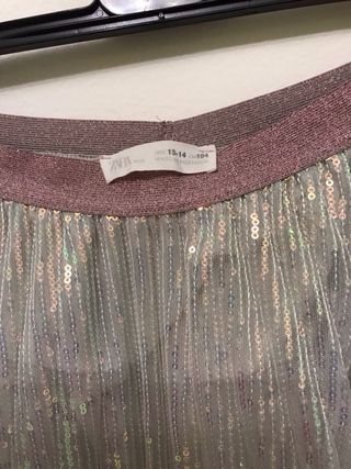 Gonna paillettes argento rosa 13/14 anni cm 164