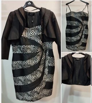 Vestido fiesta blanco&negro