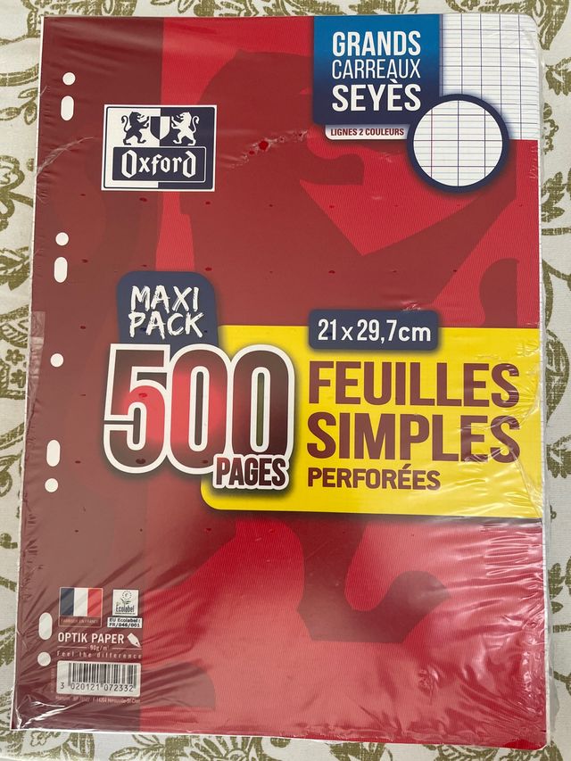grand carreaux seyes  Oxford 500 hojas simples per