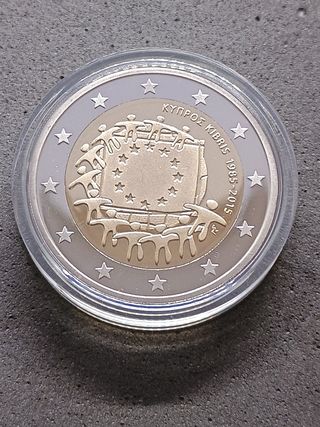 2€ commemorativo Cipro 2015 PROOF.Bandiera Europea