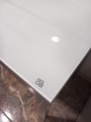 Mesa cocina cristal blanco