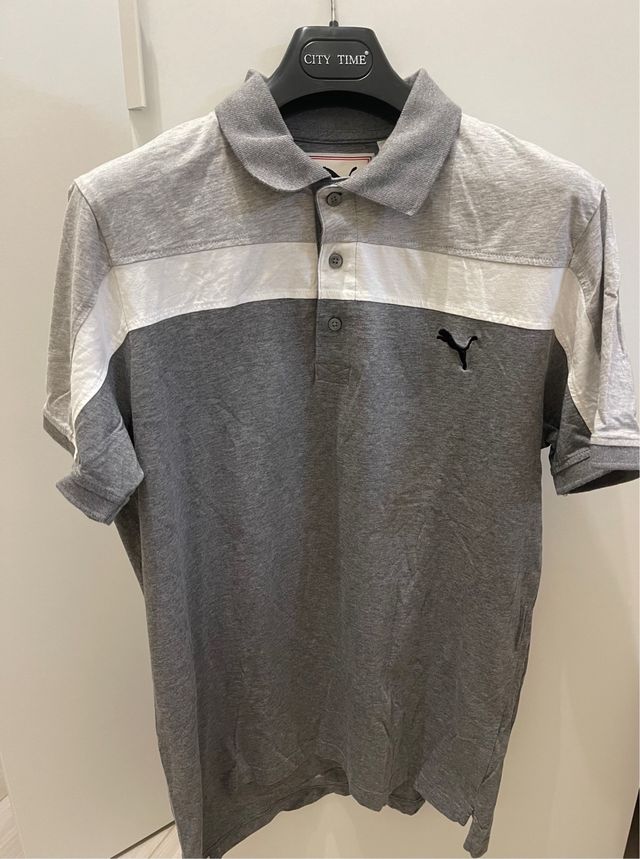 Polo Puma Grigio-Bianco Tg.L