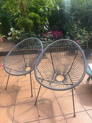 2 Sillas Jardín Gris - Diseño Moderno