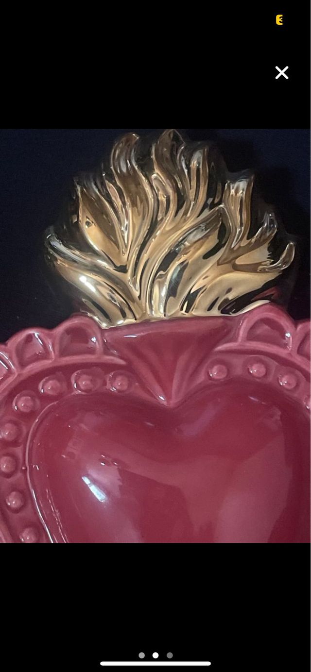 Exvoto Corazón Cerámica Dorado