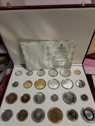 Colección 24 Monedas Oro Plata Peseta