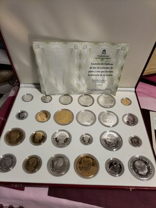 Colección 24 Monedas Oro Plata Peseta