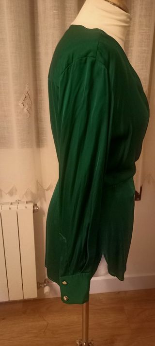 Blusa seda verde | 3/4