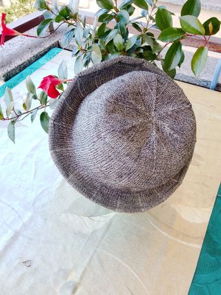 Cappello donna grigio bianco, 60cm