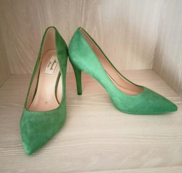 Zapatos tacón verdes