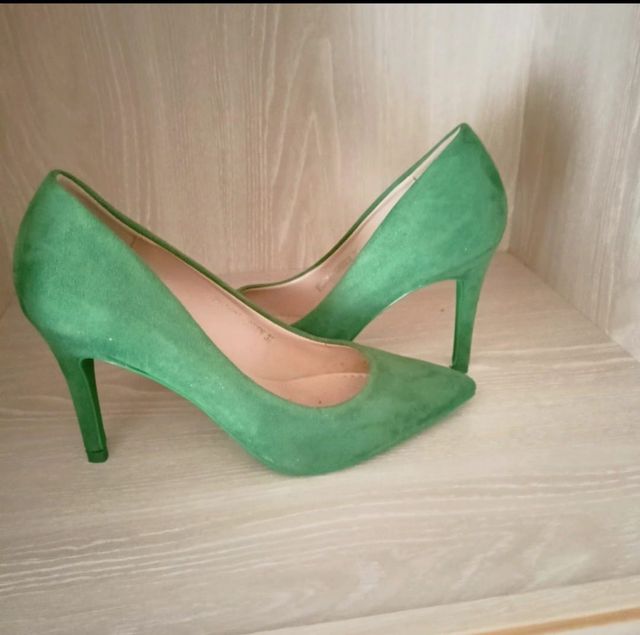 Zapatos tacón verdes