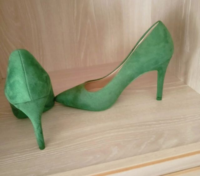 Zapatos tacón verdes