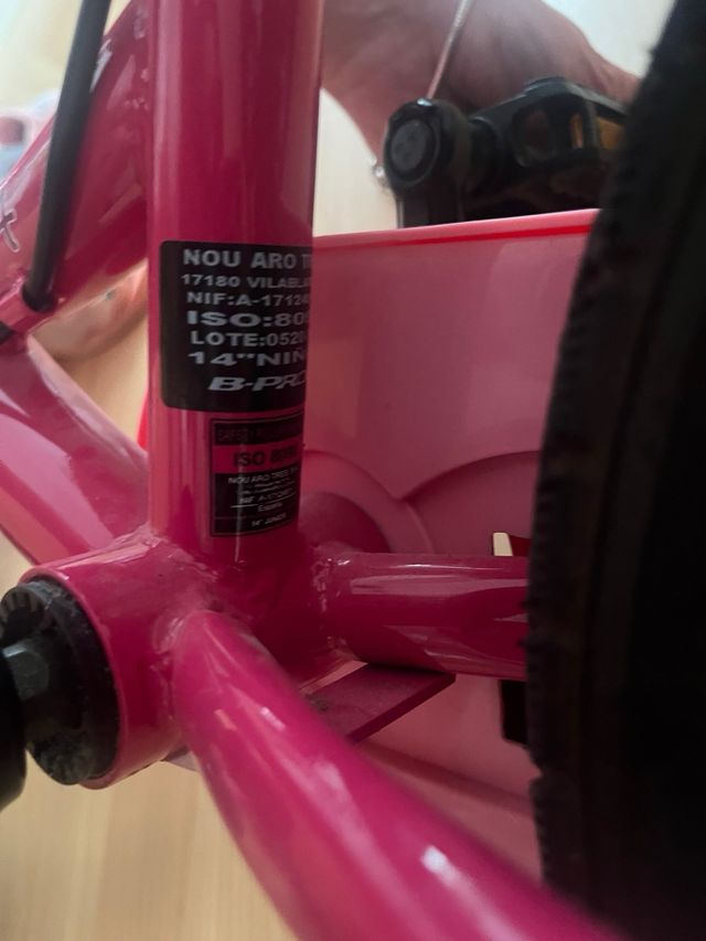 Bicicleta niña 14" rosa