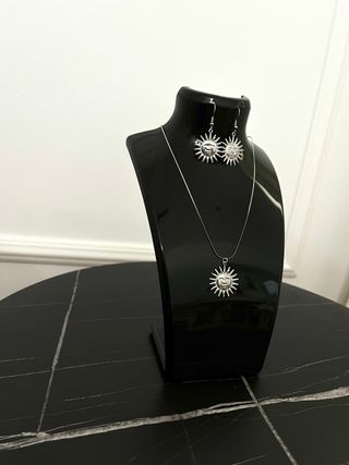 Conjunto collar y pendientes plata Sol