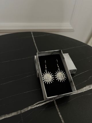Conjunto collar y pendientes plata Sol