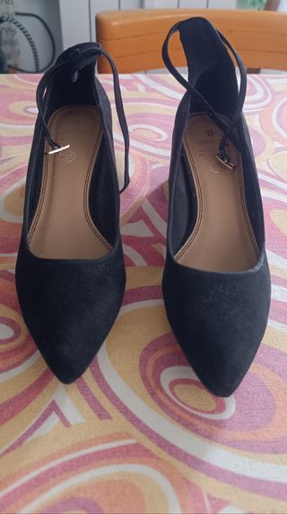 Zapatos negros tacón bajo -talla 37