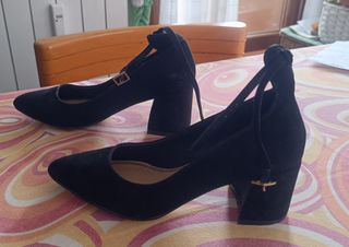 Zapatos negros tacón bajo -talla 37