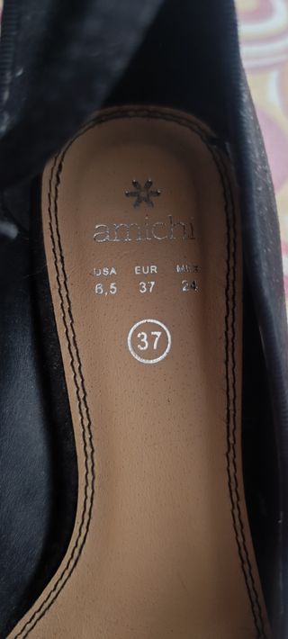 Zapatos negros tacón bajo -talla 37