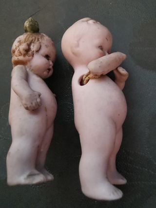 2 bambole antiche in porcellana Biscuit. 