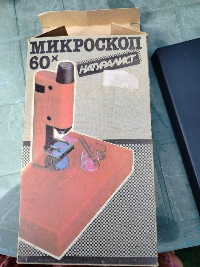 Microscopio naturista vintage 60x