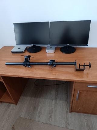 Soporte 2 Monitores - Brazo PC Negro