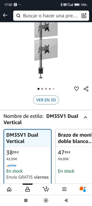 Soporte 2 Monitores - Brazo PC Negro