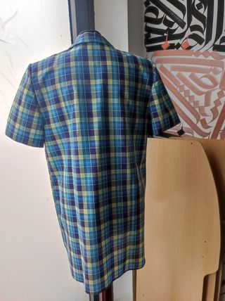 Bata cuadros verano - Azul, Verde