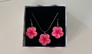 Conjunto Joyas Flores Rosa