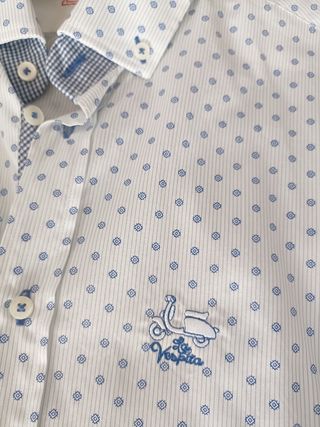 Camisa hombre Vespa azul y blanca