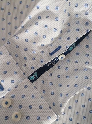 Camisa hombre Vespa azul y blanca