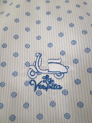 Camisa hombre Vespa azul y blanca