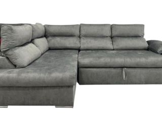 Sofá cama chaise longue - beige y gris