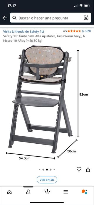 Trona Safety 1st Gris - Ajustable
