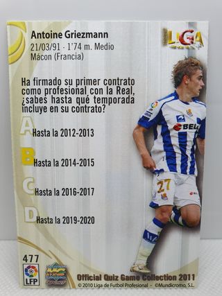 ⚽️ CROMO DE FUTBOL GRIEZMANN QUIZ GAME CARD