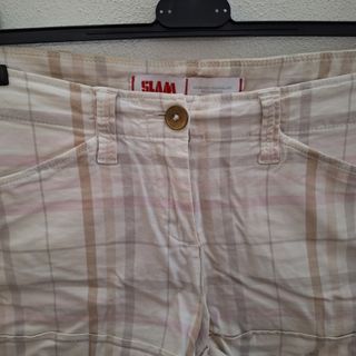 Shorts SLAM beige e rosa a quadri