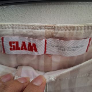 Shorts SLAM beige e rosa a quadri