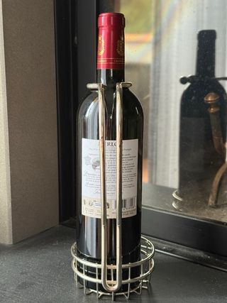 Porta bottiglia vino - metallo argento