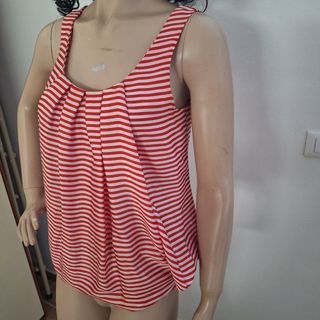 Canotta righe rosso-bianca