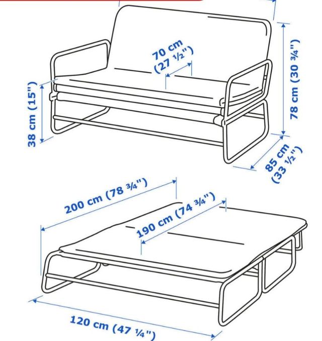 Sofá cama plegable - Gris oscuro