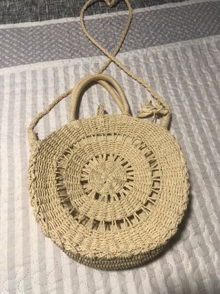 Bolso rafia Lefties beige