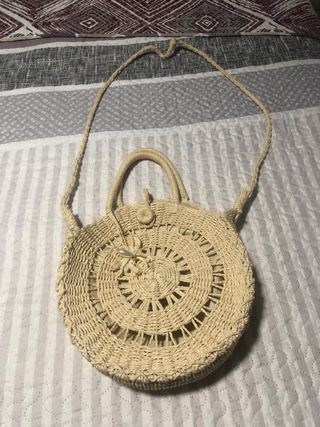 Bolso rafia Lefties beige