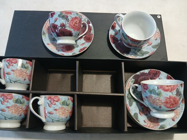 Set 6 tazze thè roselline