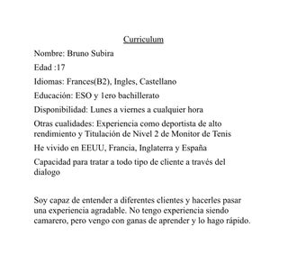 Busco trbajo como camarero en Barcelona
611131100