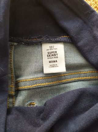 Jeans premamá súper skinny talla S