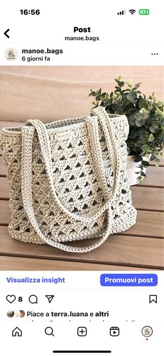 Borsa fatta a manobeige manoe.bags stile Prada