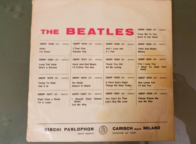 Vinile 45 giri Beatles - Help! Prima ediz.ita 1967